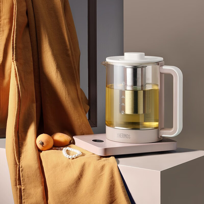 THERMOS膳魔师养生壶热水壶1.5L煮茶器煮茶壶电热水壶保温花茶壶烧水壶带滤网 EHA-1611E-SP 