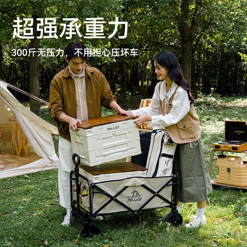 伯希和（Pelliot）露营小推车户外折叠摆摊野餐营地车野营旅行手拉车16106003维尼棕 维尼棕