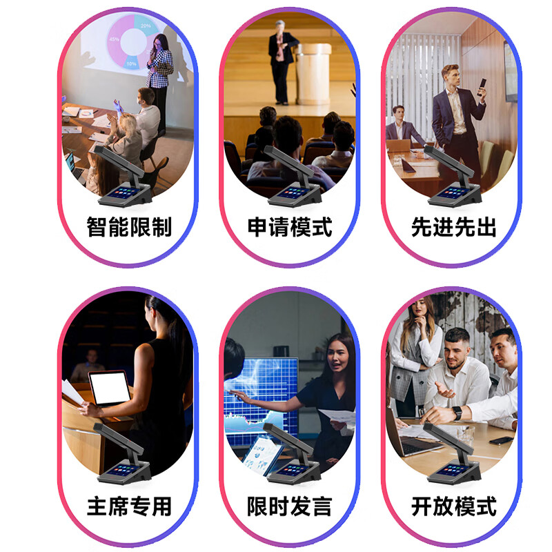 惠度（HuiDu）HD-8120M有线手拉手全数字会议系统话筒IP视像跟踪双机热备份台面式麦克风一拖十 