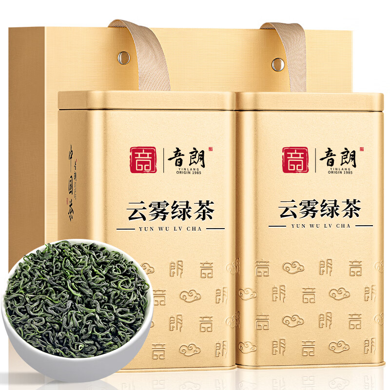 音朗 茶叶绿茶 高山云雾绿茶明前特级 2025新茶嫩芽茶叶礼盒2罐共500g 【大师手作】6A特级云雾绿茶500g