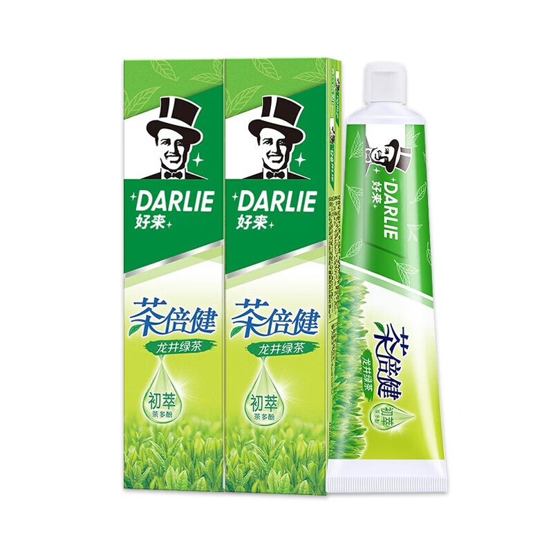 好来（DARLIE） 牙膏 (原黑人)茶倍健龙井绿茶牙膏140g*2支 新老包装 呵护牙齿 龙井绿茶140g*2支