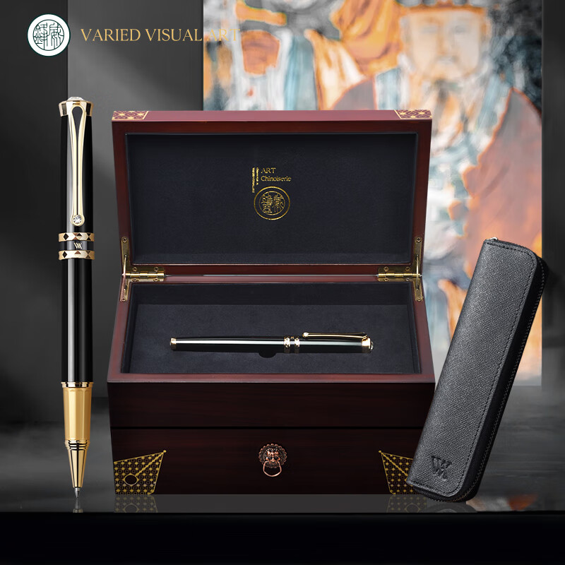 VVA（威锋）金石系列宝珠笔精致笔袋礼盒办公高端商务送礼书写轻奢男士送礼墨黑色 墨黑色8仓发货-极速达