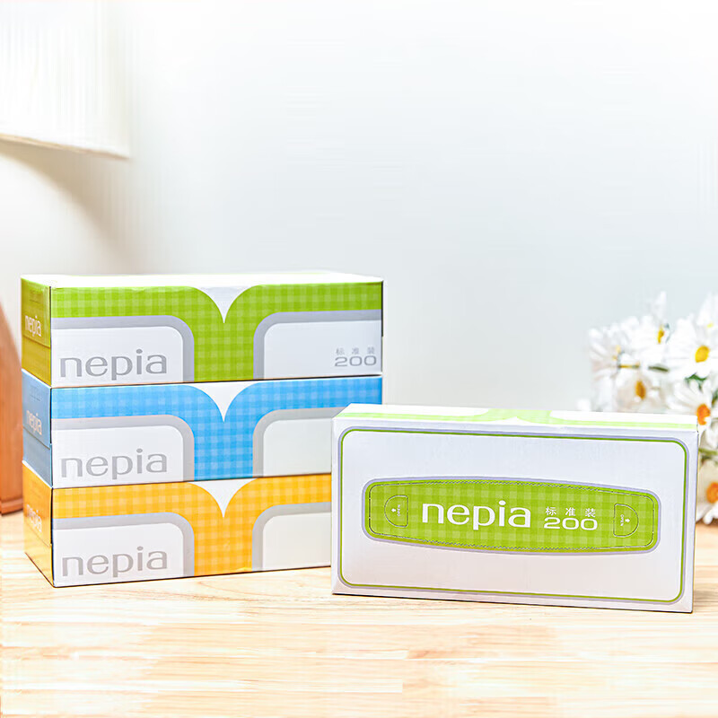 妮飘（Nepia）经典系列抽纸2层200抽*3盒大容量抽取式盒装餐巾纸柔韧面巾纸面纸 【热销】经典大盒 2层 200抽*3盒