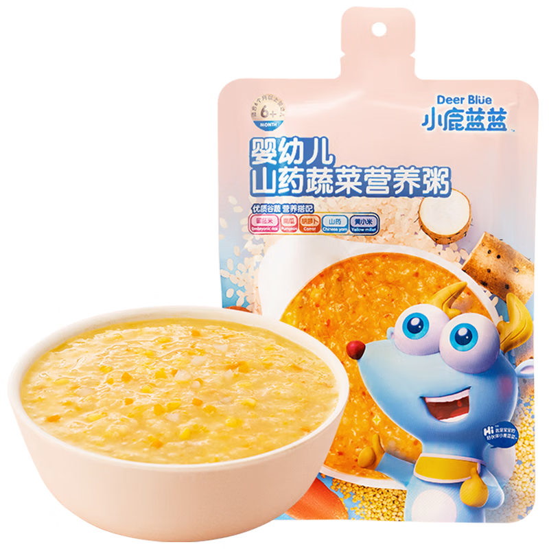 小鹿蓝蓝婴幼儿山药蔬菜营养粥120g 果蔬杂粮主食宝宝辅食粥 婴标标准-山药蔬菜营养粥120g