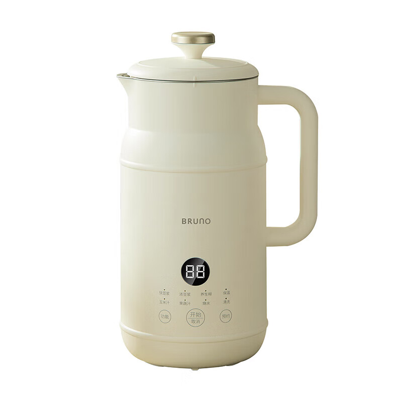BRUNO小奶壶豆浆机小型家用加热全自动降噪预约榨汁机搅拌机辅食机早餐机【316L内胆】小奶壶600ml-白 
