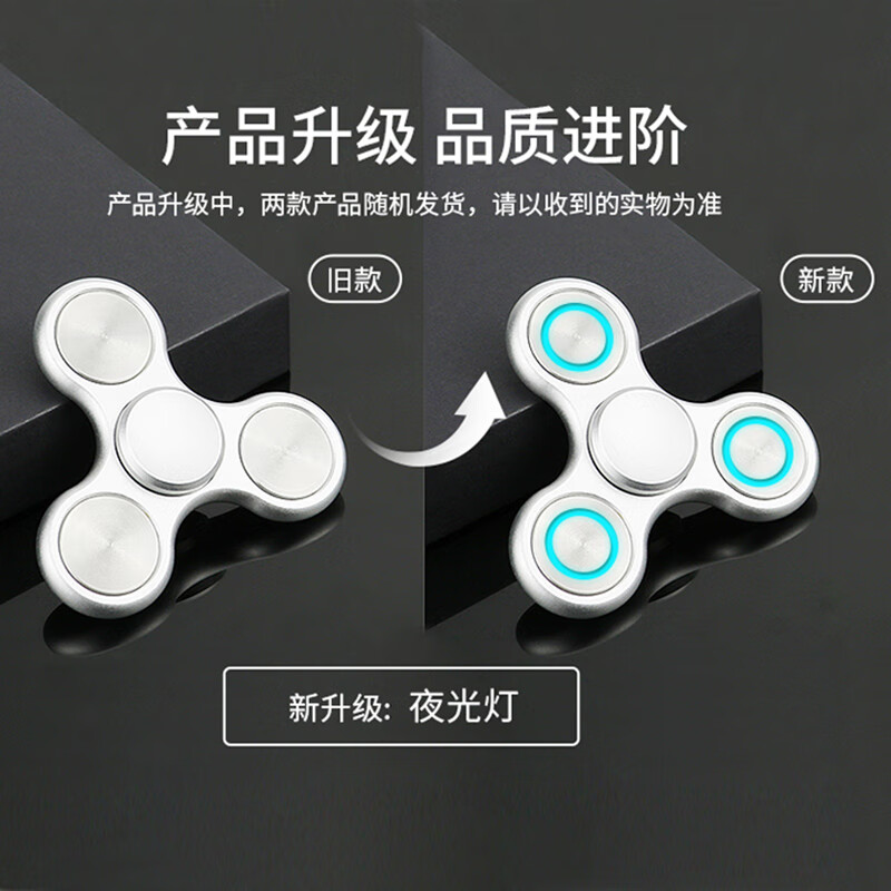百里霜指尖陀螺泄密者银色大三元旋转手指陀螺减压玩具解压发泄神器 泄密者-银色款【送收纳包】