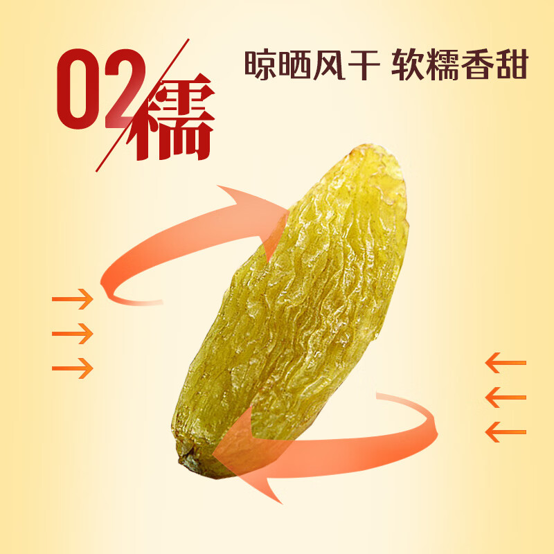 鲜记 绿香妃葡萄干500g 新疆吐鲁番特产大颗粒 蜜饯果干 休闲零食