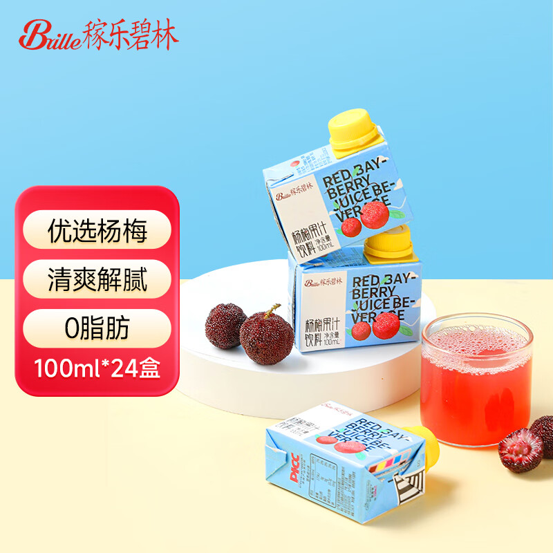 稼乐碧林碧林果汁 杨梅汁100mL*24盒健康低脂浓缩果汁饮料整箱装年货 【杨梅汁】100mL*24盒