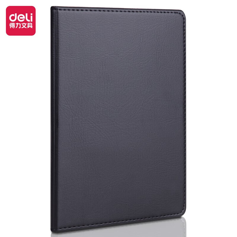 得力（deli）7901 25K商务经典皮面本办公用品 会议记事本笔记本子文具 80张 黑色 5本装HY 