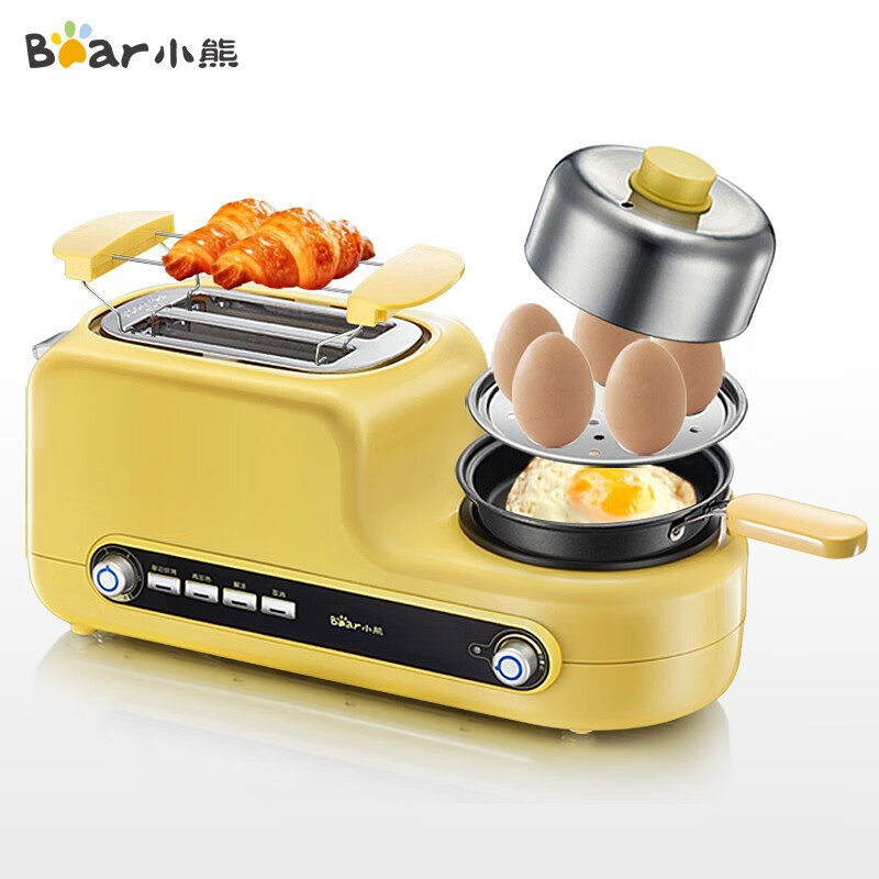 小熊（Bear） 烤面包机2片家用早餐 多功能全自动多士炉煎煮蒸蛋器吐司机神器DSL-A02Z1 一机5用 