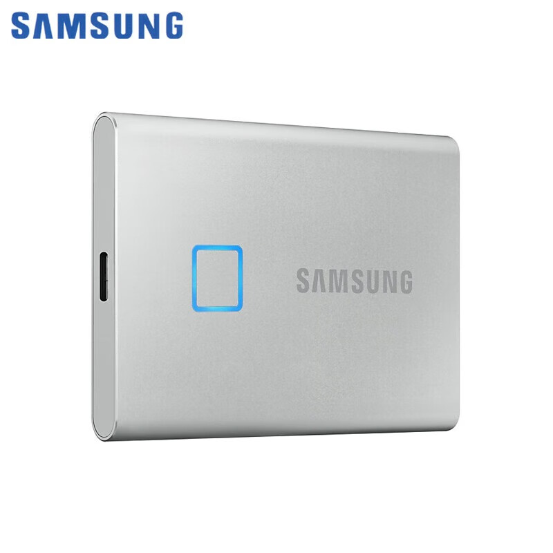 三星移动固态硬盘 三防移动硬盘 迷你纤薄 小巧便携 全国联保 T7 Touch USB3.2 时尚银指纹识别 2TB