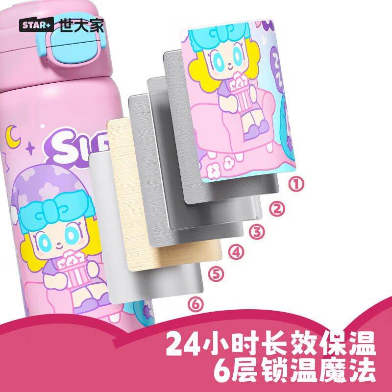 世大家随行双饮保温杯	550ml 伊娃沙滩记（蓝）