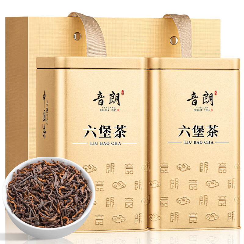 音朗 茶叶黑茶 广西六堡茶 2012年陈化十年窖藏父亲节礼物2罐共300g 【大师手作】2012窖藏六堡茶300g