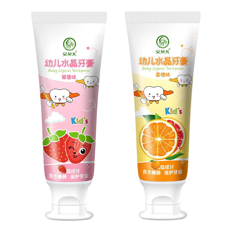 安贝儿 幼儿水晶牙膏 60g*2支 草莓+香橙（单位：组） 