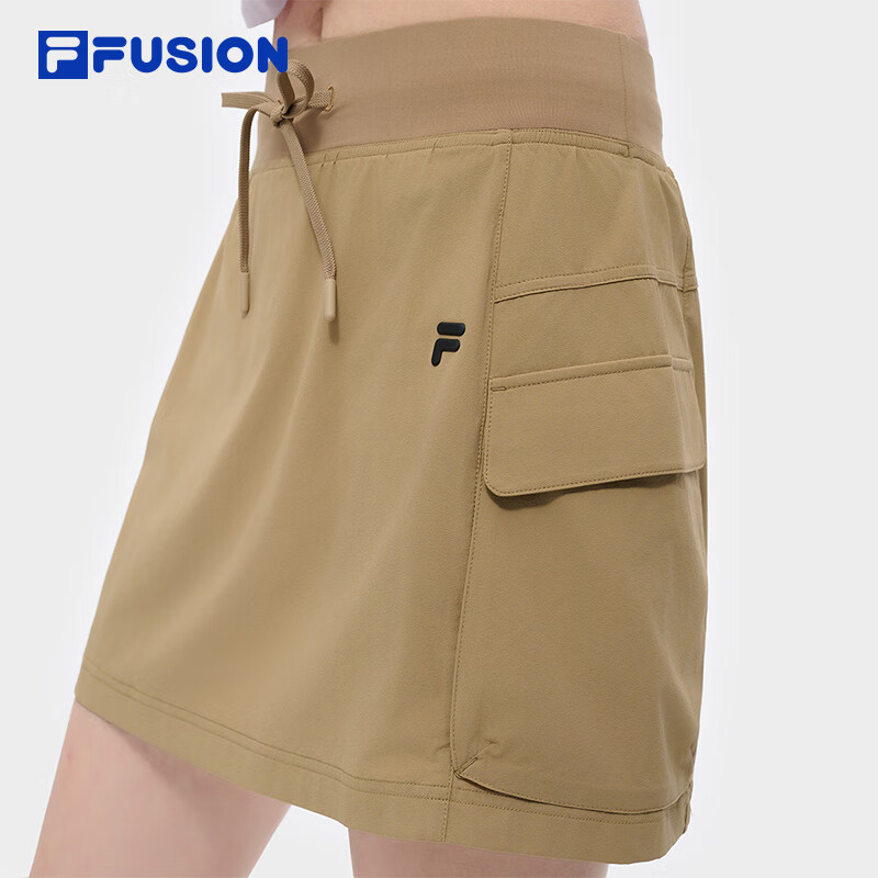 FILA FUSION斐乐官方潮牌多彩半身裙女子梭织休闲裙子2025运动百搭