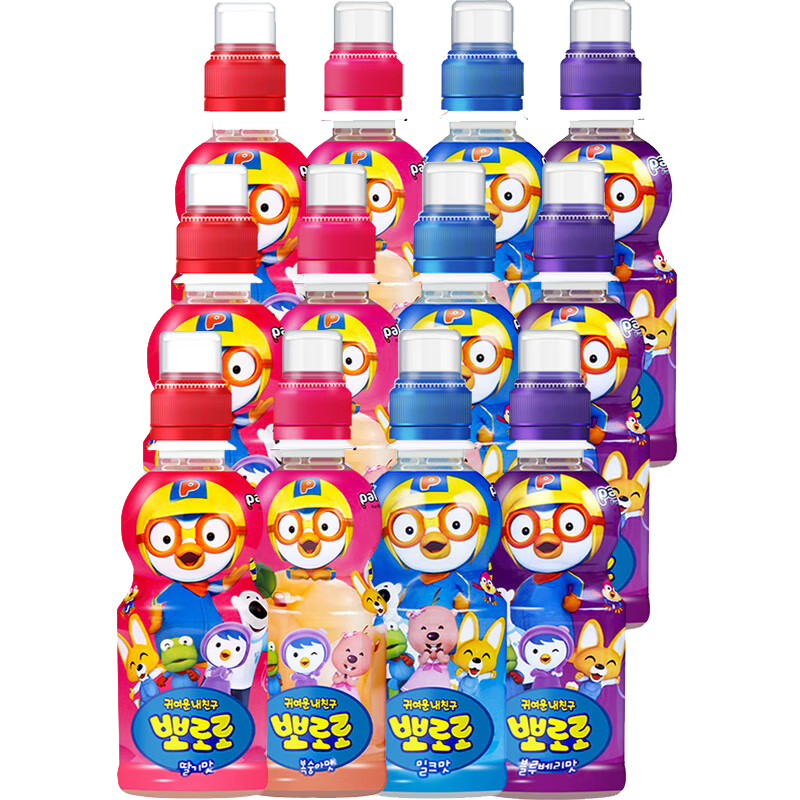 啵乐乐饮料果汁饮品0脂无负担3岁+ 混合味235ml*12瓶（随机口味） 【升级加量】6种口味 混合装