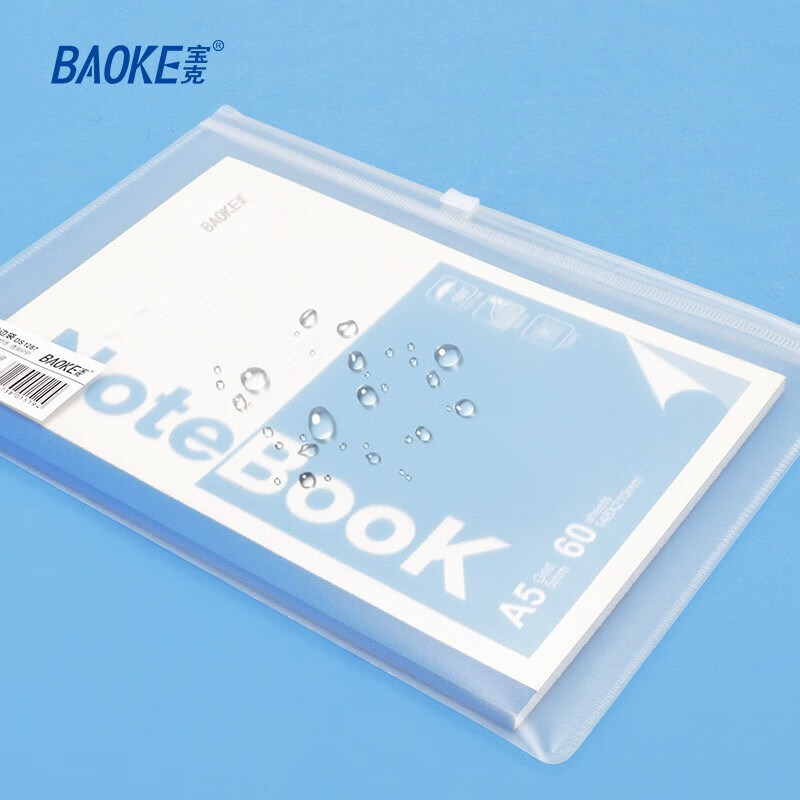 宝克（BAOKE）DS1288 B6文件拉边透明磨砂文件袋 考试学生资料袋文件办公整理防水收纳袋 B6拉边袋 1个	