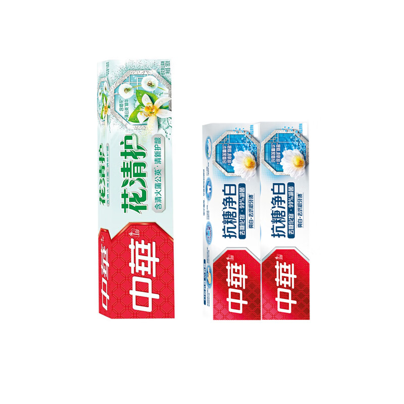 中华花清护橙花蒲公英牙膏180G+中华牙膏40g*2支 新旧随机发货 