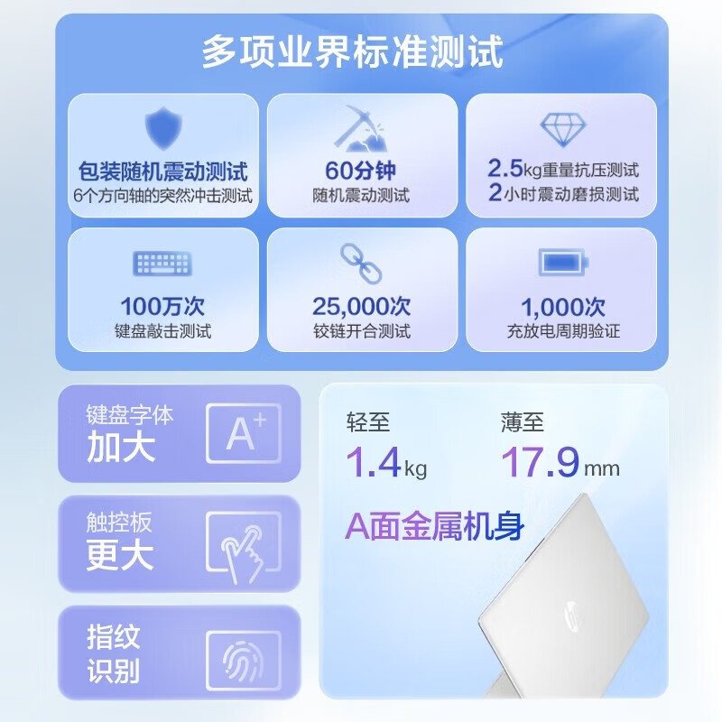 惠普轻薄本 手提笔记本电脑办公游戏学习网课超极本星BOOK14 /R7-7730U/指纹版 16G内存 1TB固态硬盘