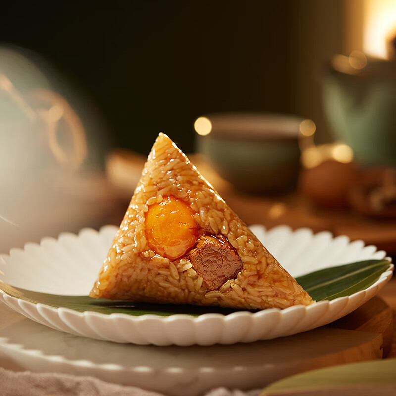 真真老老量贩装端午嘉兴特产 真空蛋黄鲜肉粽140g*8只（共4袋）