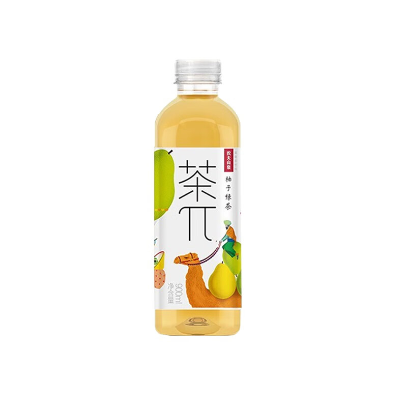 农夫山泉茶π茶兀900ml*12瓶 茶派 果味茶饮料整箱装 柚子绿茶900ml*12瓶