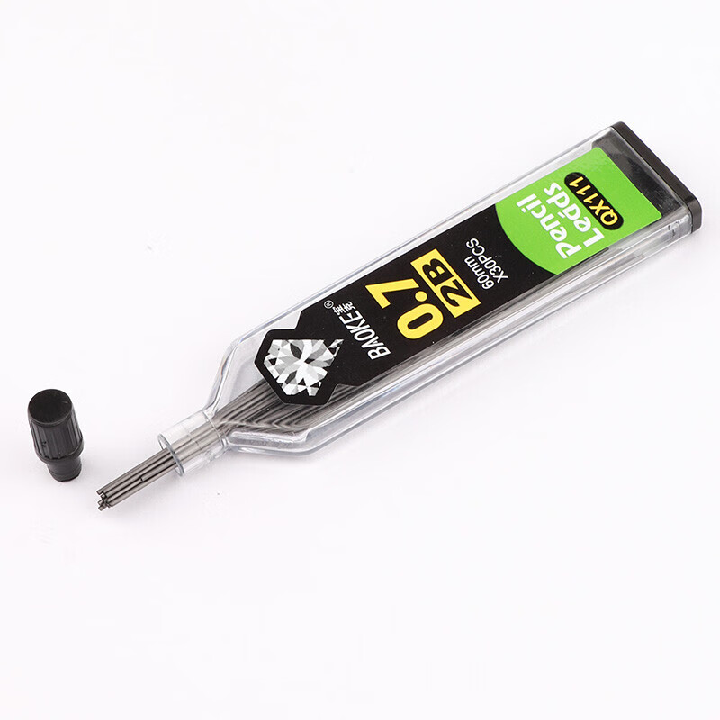 宝克（BAOKE）QX-111铅笔替芯2B/0.7mm自动铅笔芯活动铅芯学生美术用品 24支装