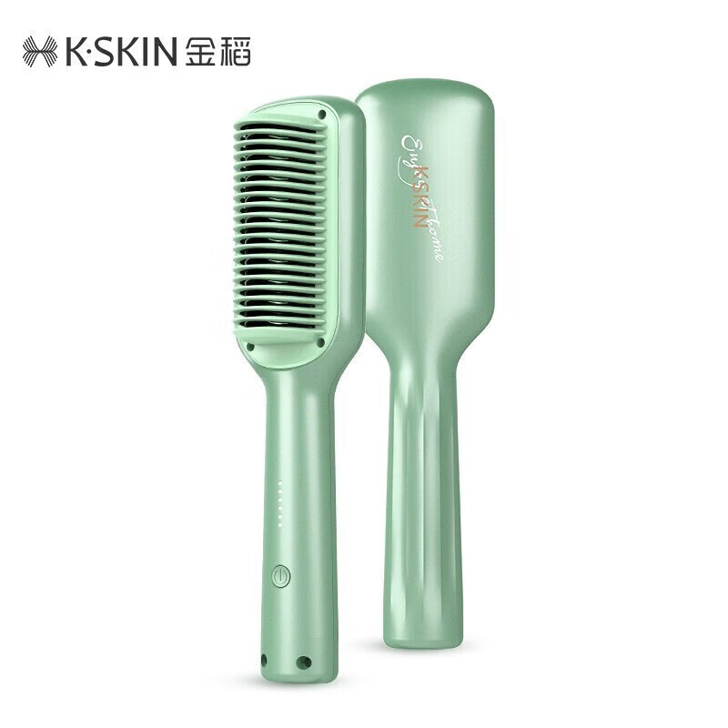 金稻（K·SKIN）迷你直发梳卷直发两用神器内扣夹板美发护发梳子快速造型便携新款 KD680直发梳-绿色 