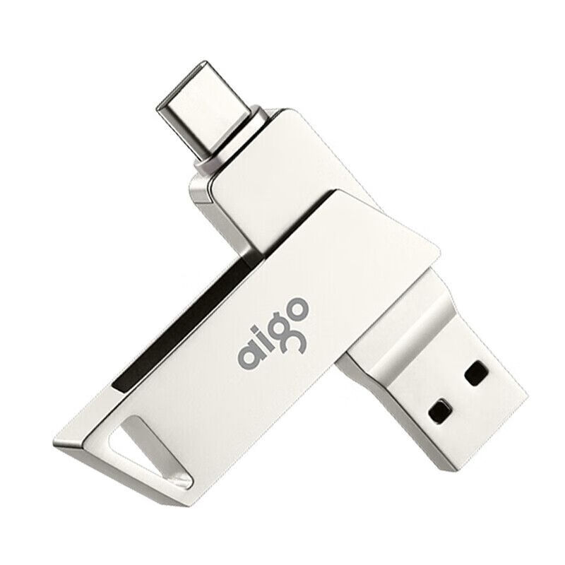 爱国者（aigo）128GB Type-C USB3.1 手机U盘 U350 银色 双接口 128GB