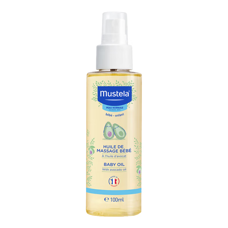 妙思乐（Mustela）婴儿润肤油宝宝按摩油100ml 新生儿抚触油无香型 法国进口 【植萃专利】按摩油100ml