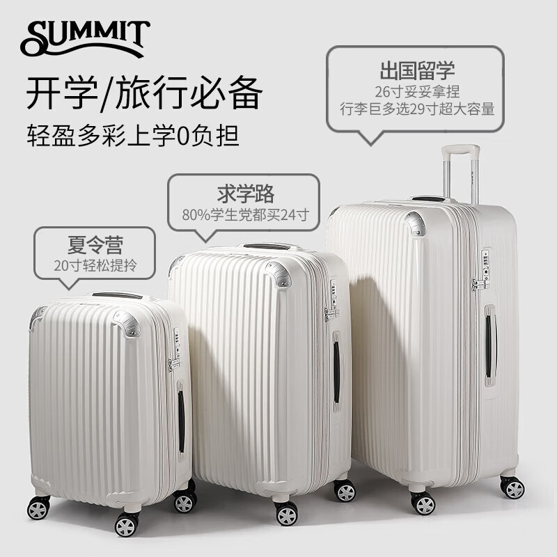 莎米特高颜值行李箱小型拉杆箱20英寸万向轮旅行箱可登机箱PC888黑色 黑色【德国PC材质】20英寸-干湿分离登机箱