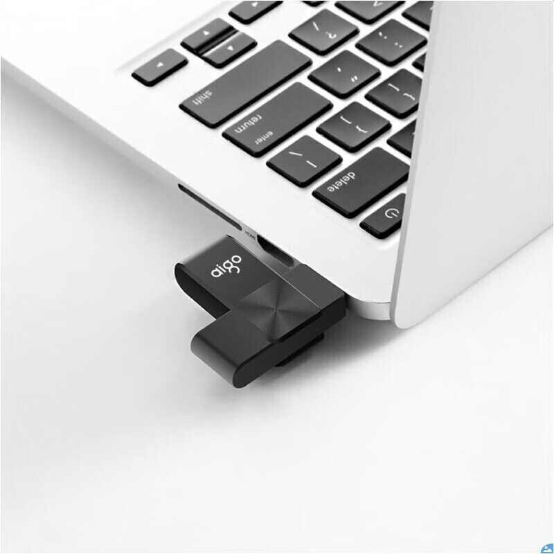 爱国者 U266 32G U盘迷你款 USB2.0 简约侧旋转金属商务U盘DLSK 黑色 HFXZ