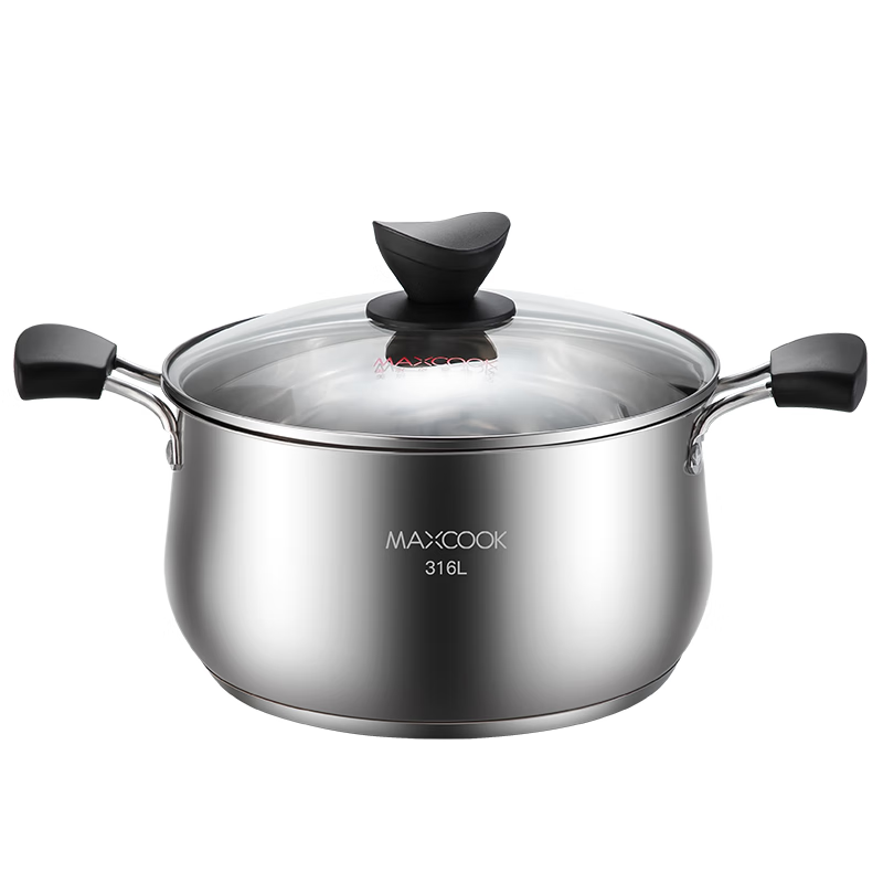 美厨（maxcook）汤锅 316L不锈钢汤锅汤煲20CM 加厚复合底MCT5954 316L不锈钢 20cm