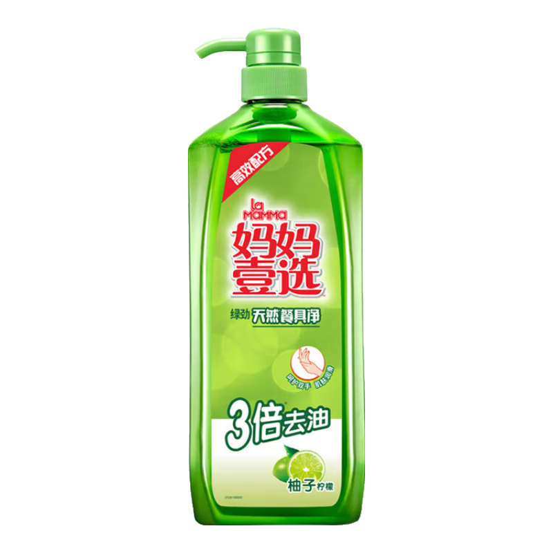 妈妈壹选绿劲餐具净柚子柠檬1.28kg 洗洁精 食品用 快速去油 