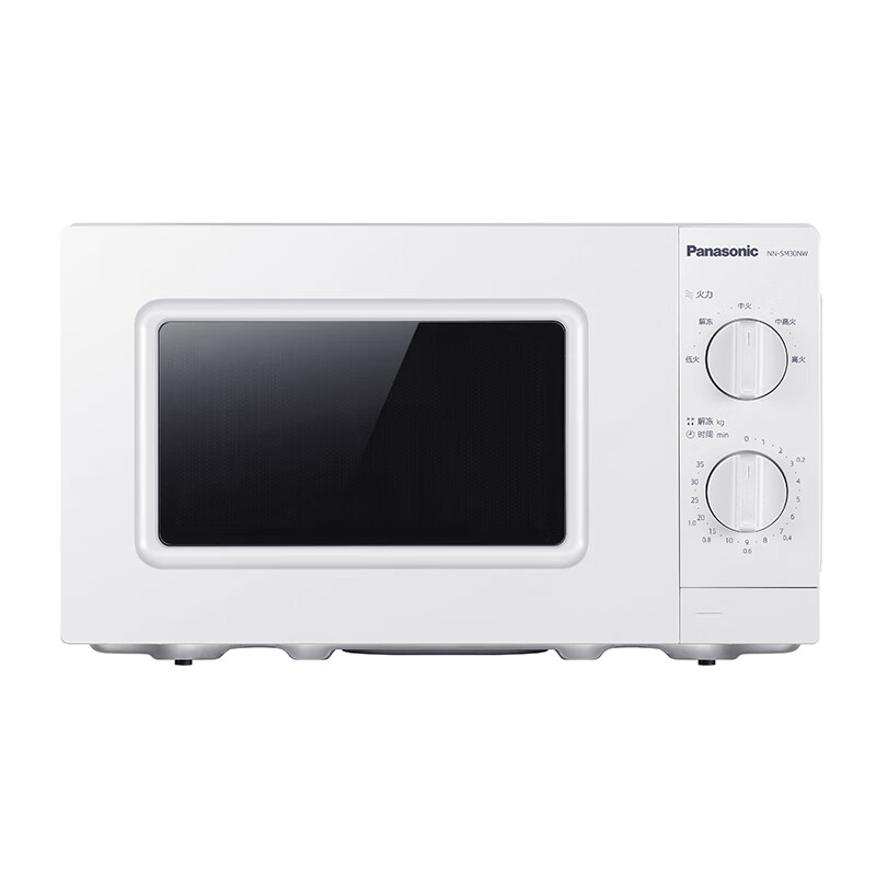 松下（Panasonic）NN-SM30NW 20升家用微波炉 360°转盘式加热 五档火力精准控温 旋钮操作化繁为简 