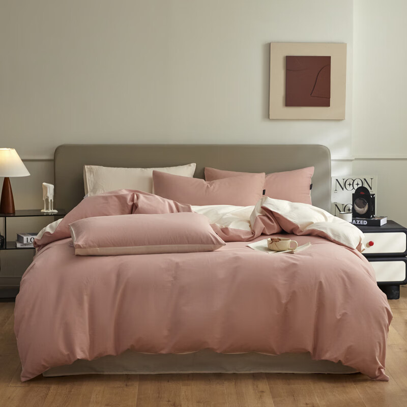 百丽安娜  全棉纯色磨毛四件套三色可选