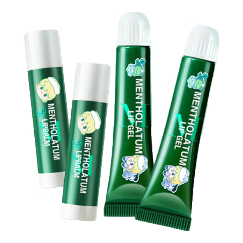 曼秀雷敦薄荷润唇膏3.5g*2+薄荷润唇啫喱8g*2小甜豆联名男女保湿滋润修护 【日夜修护】唇膏3.5g+啫喱8g*2