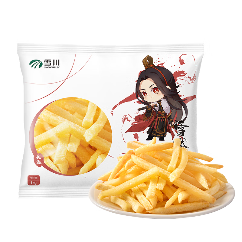雪川食品（Snow Valley）赤霄 裹粉1/4冷冻细薯条半成品 2斤/袋 空气炸锅食材预制菜 1000g 裹粉细薯 超长保脆（1/4）