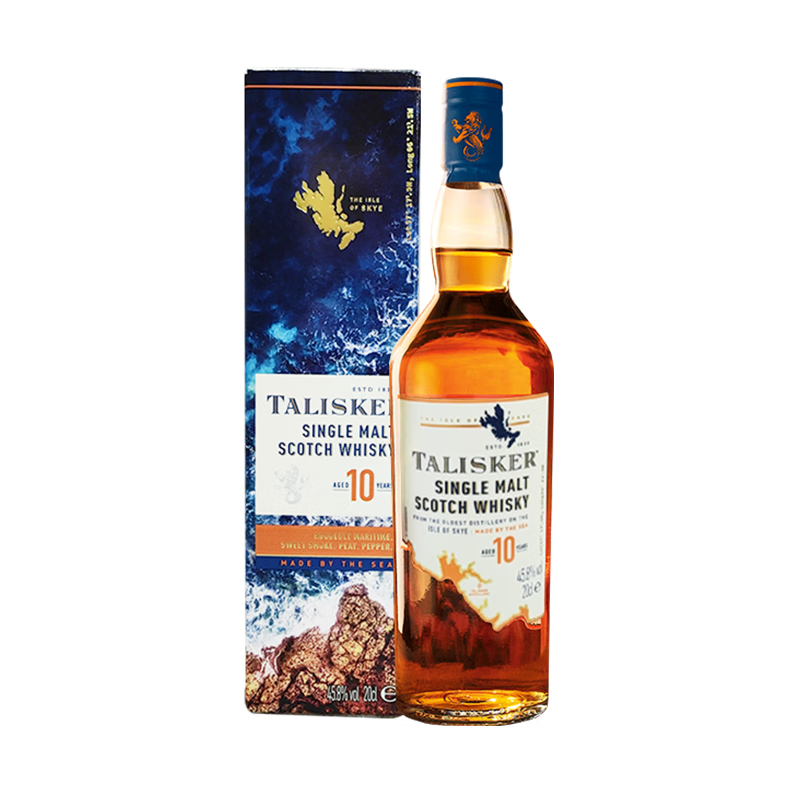 泰斯卡（Talisker）10年 苏格兰斯凯岛屿产区 单一麦芽威士忌洋酒 200ml 【尚新小瓶】泰斯卡10年200ml