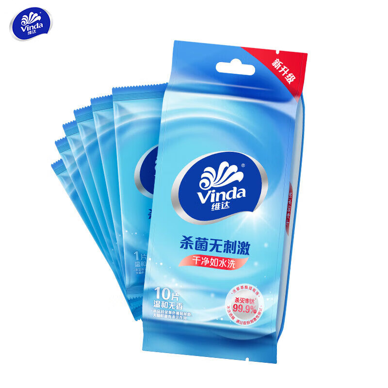 维达（Vinda） 家用湿巾 洁肤卫生湿纸巾清洁单片 10片*1包 VW1009 1包