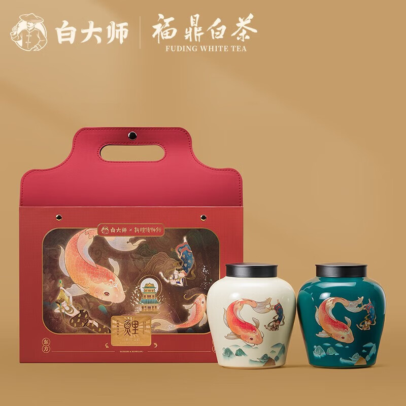 白大师 茶叶白茶100g 东方鲤遇一级白牡丹+特级贡眉珍藏组合茶礼 