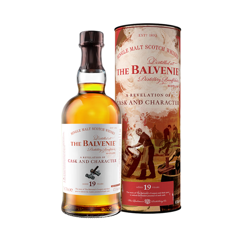 苏格兰百富（The Balvenie）故事系列19年 苏格兰单一麦芽威士忌 洋酒礼盒700ml 【垂桶之艺】故事系列19年 700ml