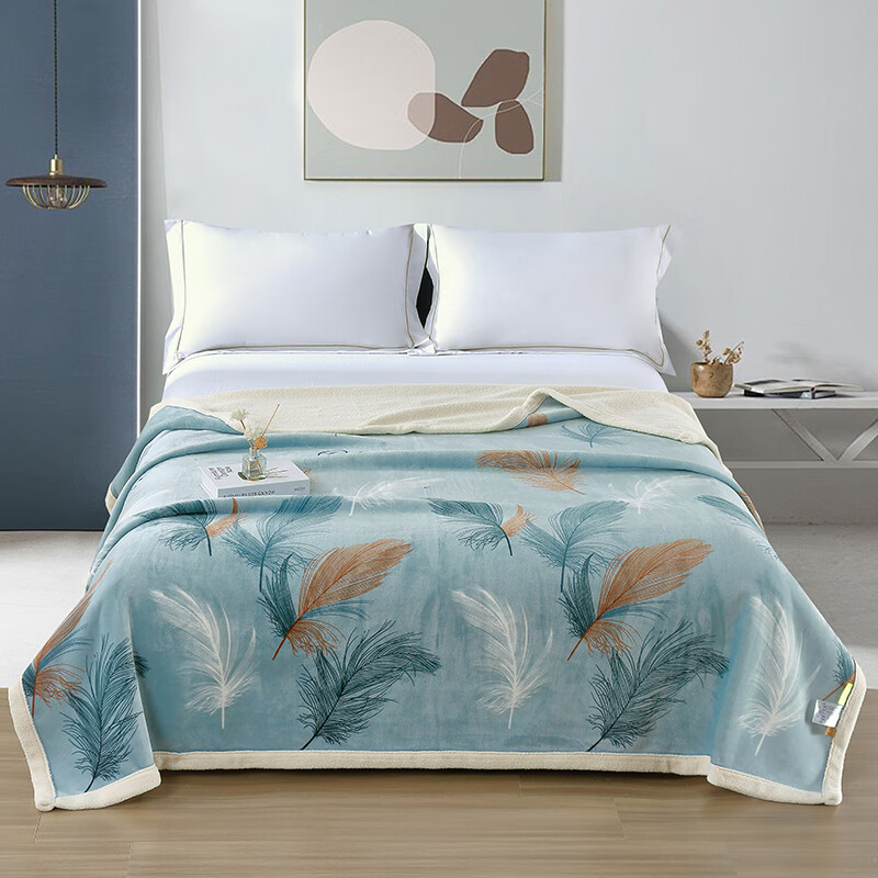 萱遇家纺  羽梦柔蓝细绒毯X-M2527