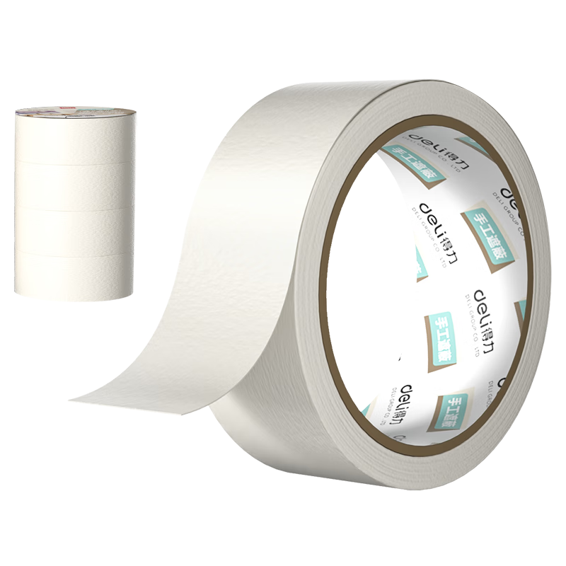 得力(deli)  JL203 美纹纸胶带 36mm*20y 美术美工分色 装修遮蔽美缝贴膜刷漆保护无痕贴纸4卷/筒  2筒装 JL203 