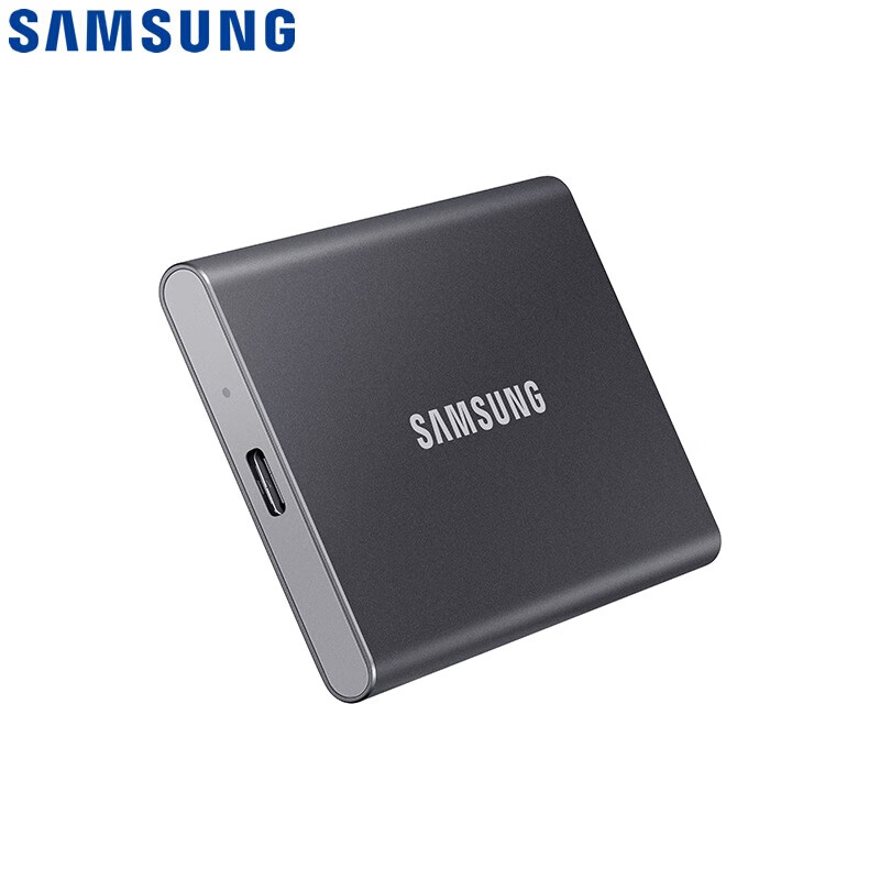 三星T7移动硬盘固态（PSSD）NVMe高速USB3.2 外接游戏硬盘迷你便携 T7 2T 灰色