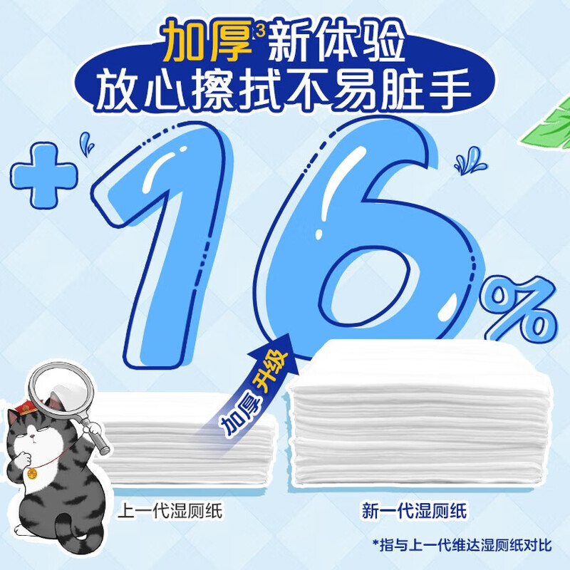 维达（Vinda）湿厕纸【赵丽颖推荐】家庭装80片*6包 吾皇纯水湿纸巾 加厚大分量