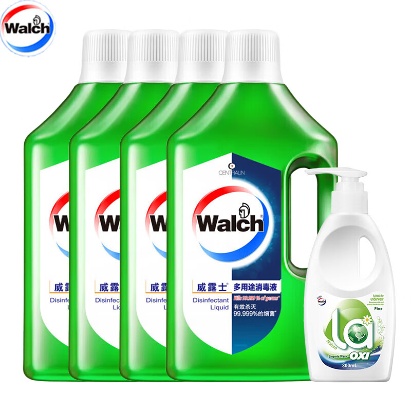 威露士 多用途消毒液1.5L*4+内衣净300g 抑菌除螨 消毒杀菌 消毒液1.5L*4+内衣净300g 