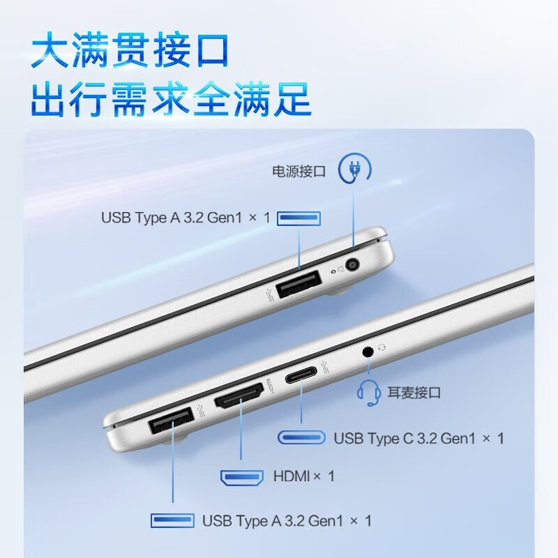 惠普轻薄本 手提笔记本电脑办公游戏学习网课超极本星BOOK14 /R7-7730U/指纹版 16G内存 1TB固态硬盘