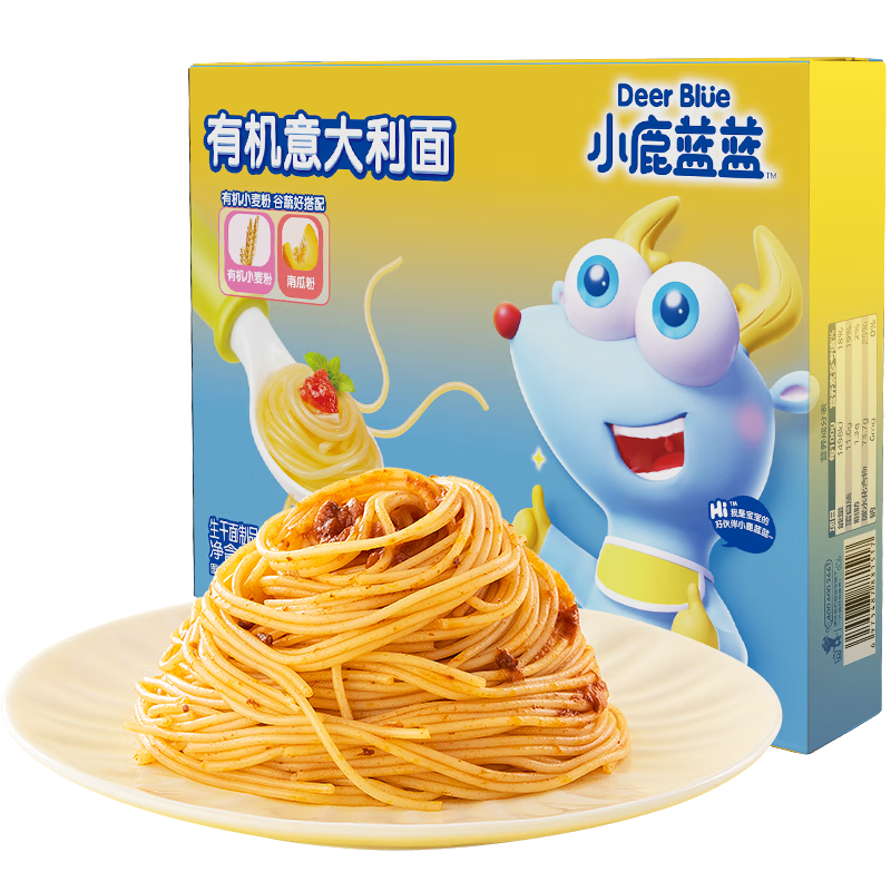 小鹿蓝蓝 有机意大利面180g 宝宝面条 儿童意面 辅食意面 原味 有机意大利面 配方洁净