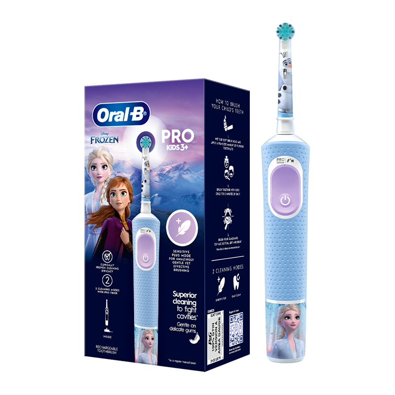 欧乐B（Oral-B）儿童电动牙刷 3-7岁乳牙期专用 D103K冰雪奇缘款 单支装 日常清洁 生日礼物新年礼物 