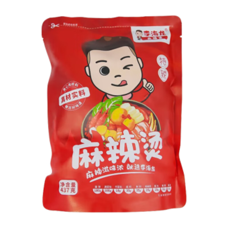 李海龙麻辣烫微辣437g*1正宗东北老式黏糊麻辣烫面真材实料速食袋新包装 微辣437g*1【内含9种料包】